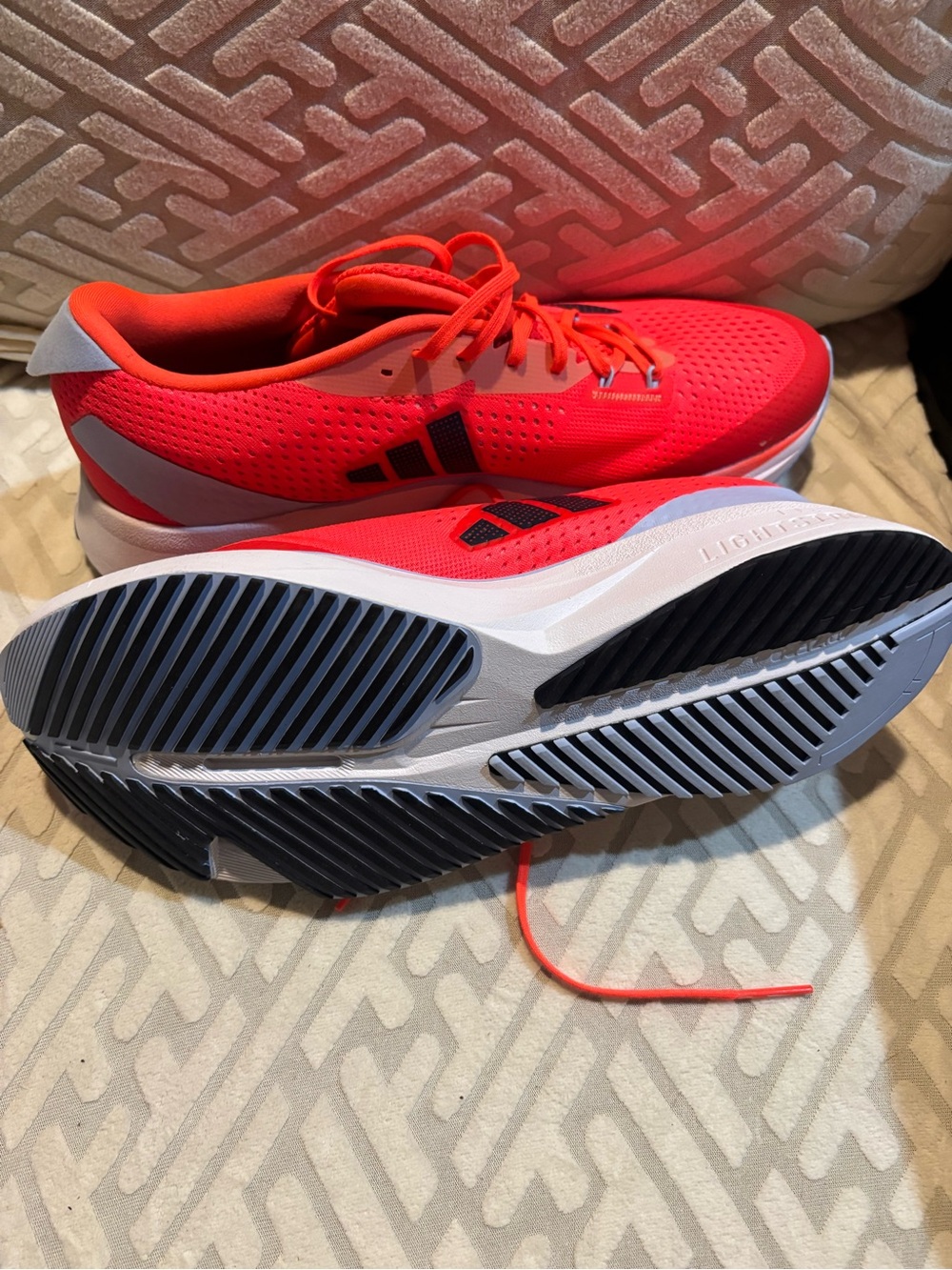 adidas Neon Orange-Red Performance Running Shoes - Picture 2 of 3